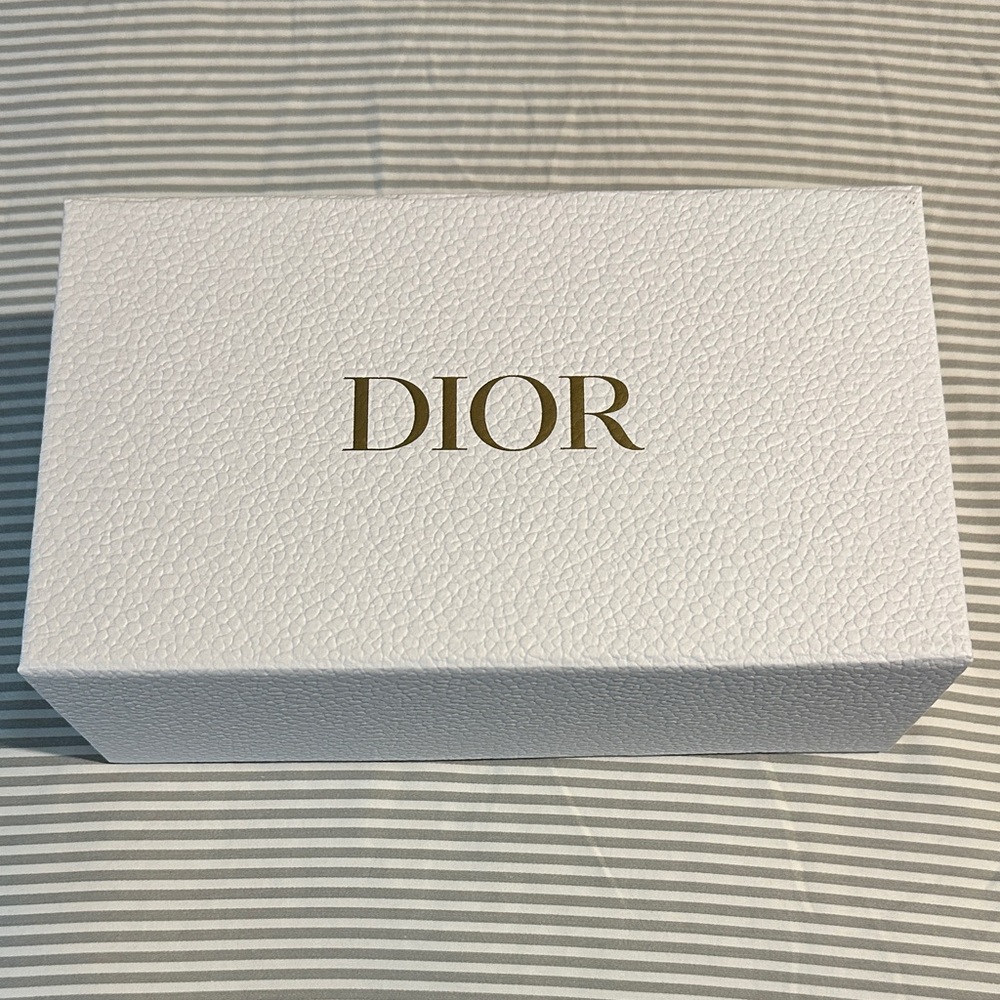 Dior White Box with Gold Logo, tissue paper and enveloppe